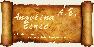 Angelina Binić vizit kartica